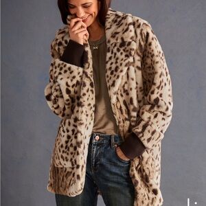 CAbi Leopard Print Faux Fur Coat